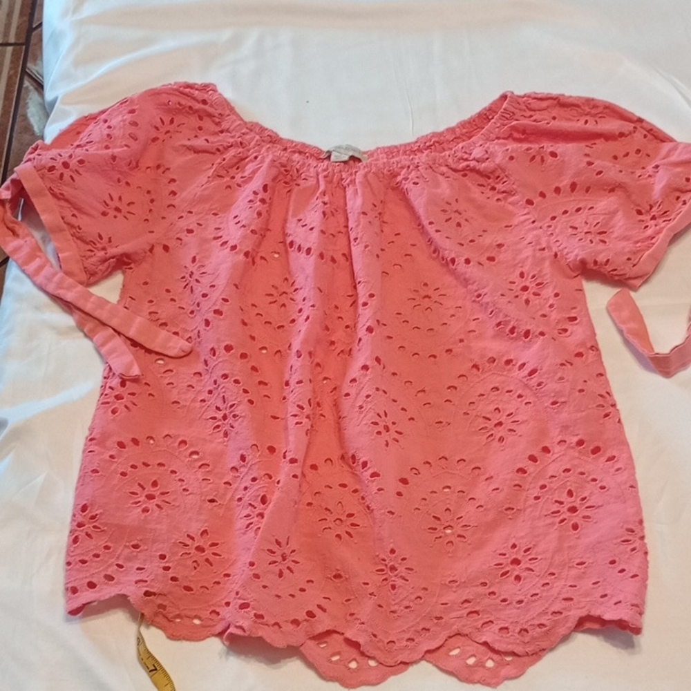 Cynthia Rowley Pink Ruffled Tie Front Blouse